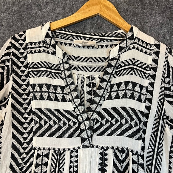 Devotion Twins Ella Embroidered Dress Size S Black and off-white Graphic Print - Picture 4 of 14